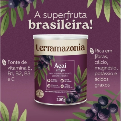 Açaí Em Pó, 200g, Terramazonia
