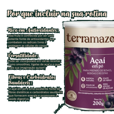 Açaí Em Pó, 200g, Terramazonia