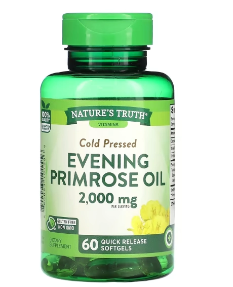 Óleo de Prímula, Evening primrose, 2000mg, 60 Cápsulas, Nature's Truth