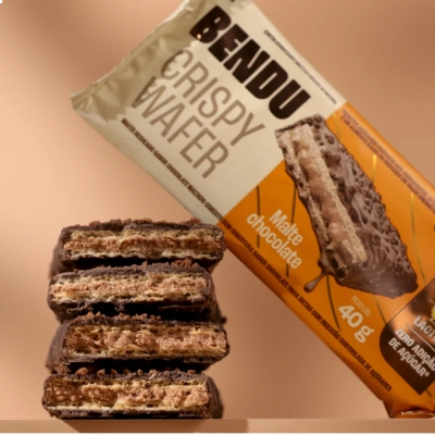 Crispy Wafer, 10g de Proteína,  Sem Açúcar, Kit com 3 Unidades, Sabores, Bendu