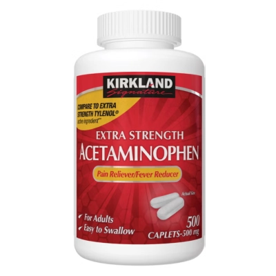 Acetaminofeno 500mg Extra Forte, 500 Comprimidos, Kirkland 