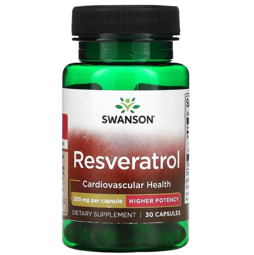 Resveratrol, Alta Potência, 250 mg, 30 Cápsulas, Swanson