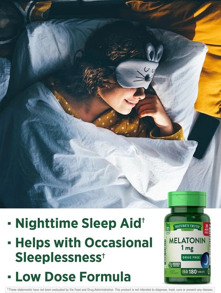 Melatonina 1mg, 180 comprimidos, Nature's Truth
