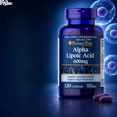 Ácido Alfa Lipóico, 600mg, Suporte Antioxidante e Metabolismo Energético, 120 Cápsulas, Puritan’s Pride