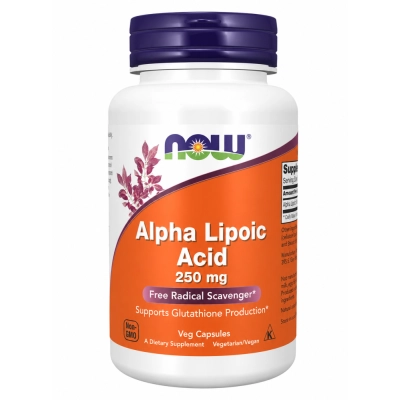 Ácido Alfa Lipóico, Força Extra 250mg, Cápsulas Opções, Now