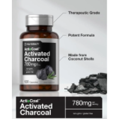 Activated Charcoal, 780Mg, 120 Cápsulas, Horbaach