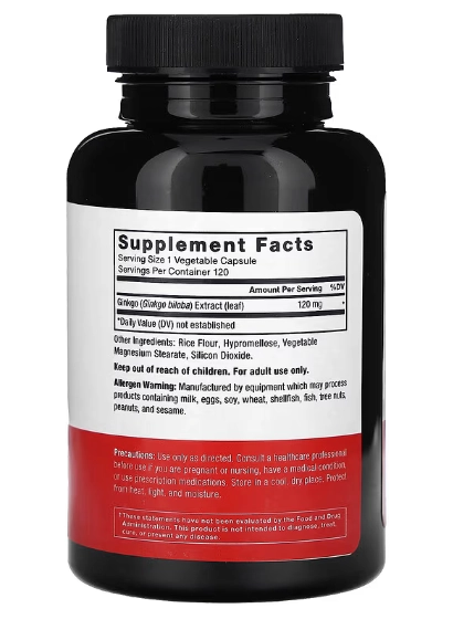 Ginkgo Biloba 120mg, 120 Cápsulas, Force Factor