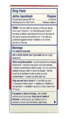 Colírio Hidratante, Lubrificante/Aliviador de Vermelhidão, 15ml, Visine