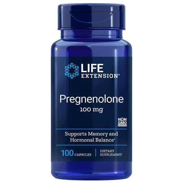 Pregnenolone, 100mg, 100 Cápsulas, Life Extension