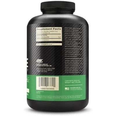 Creatina Micronizada em Pó, Sem Sabor, 600g, Optimum Nutrition