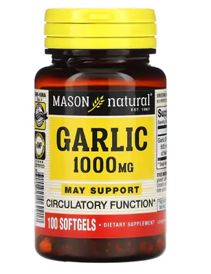 Óleo de Alho, 1000mg, 100 Cápsulas, Mason Natural