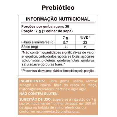 Prebiótico Fibras Alimentares, 210g, Ocean Drop