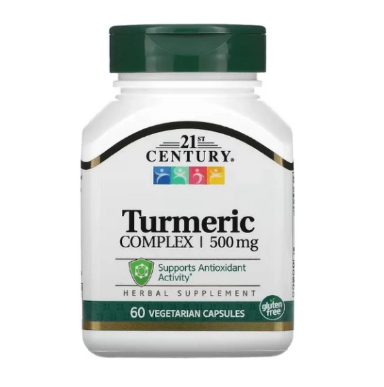Complexo de Cúrcuma, 500 mg, 60 Cápsulas, 21st Century
