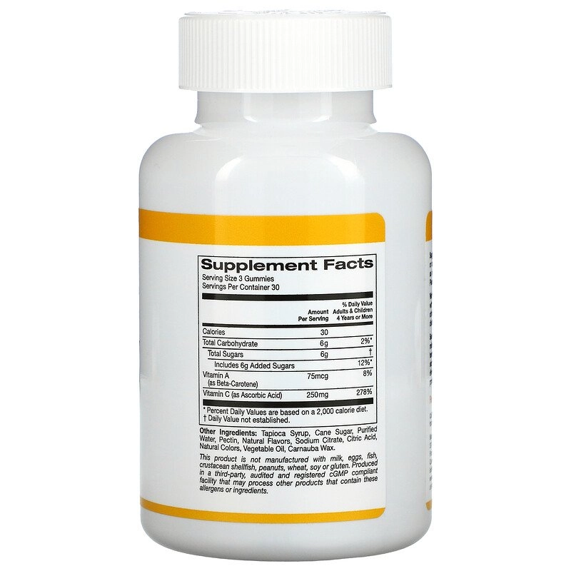 Vitamina C, 250Mg 90 gomas, California Gold Nutrition