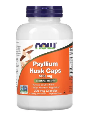 Psyllium Hush Caps, 500mg, 200 cápsulas, Now