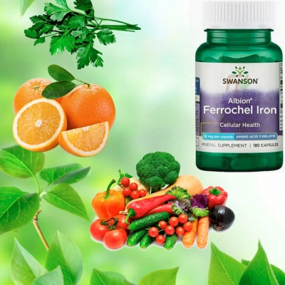 Ferrochel Iron, 18mg, 180 Cápsulas, Swanson