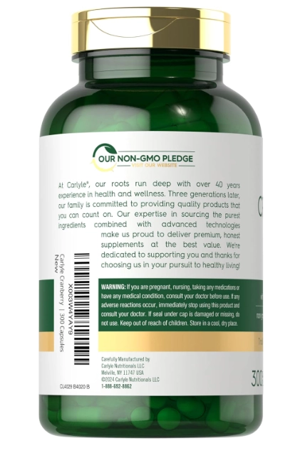 Cranberry Concentrado 15,000mg, 300 Cápsulas, Carlyle