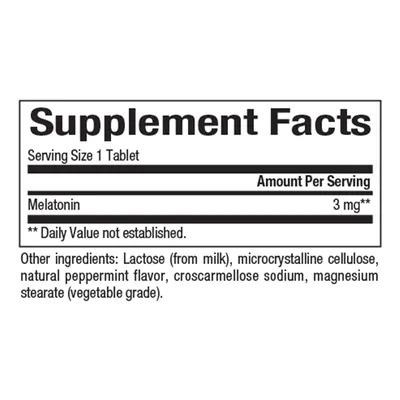 Melatonina 3mg, 90 tabletes (mastigáveis), Natural Factors