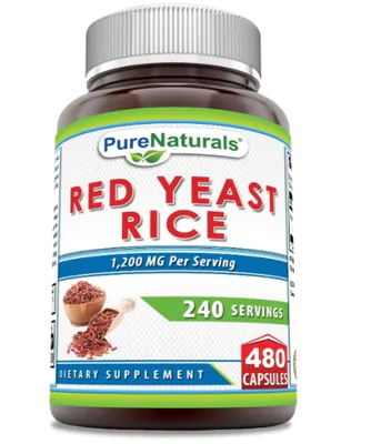 Red Yeast Rice 1200mg, Arroz de Levedura Vermelha, 480 Cápsulas, Pure Naturals