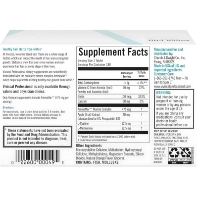 Viviscal PRO Hair Growth, Suplemento para Crescimento Capilar, 180 Comprimidos