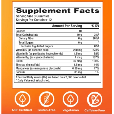 Suporte Imunológico com Vitamina C, 36 Gomas Sem Açúcar, Emergen-C
