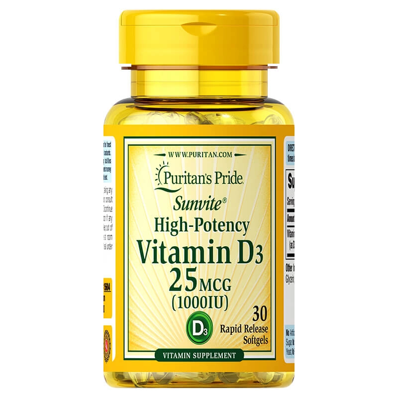 Vitamina D3 25 mcg (1000 UI) Puritan's Pride