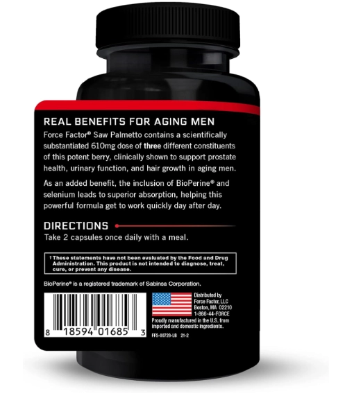 Saw Palmetto, 610mg, 60 Cápsulas, Force Factor