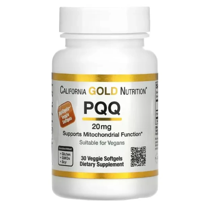 PQQ (pyrroloquinoline quinone), 20mg, 30 Cápsulas em Gel, California Gold