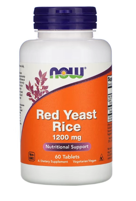 Arroz de Levedura Vermelha, Red Yeast Rice, 1200mg, 60 Cápsulas, Now