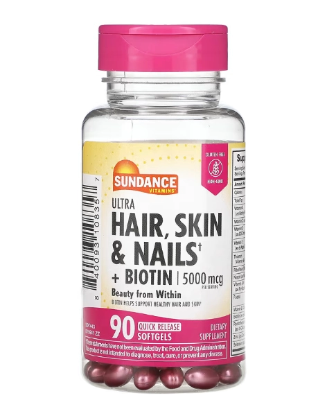 Hair Skin Nails, Cabelos, Pele e Unhas com Biotina 5000mcg, 90 Cápsulas, Nature's Truth