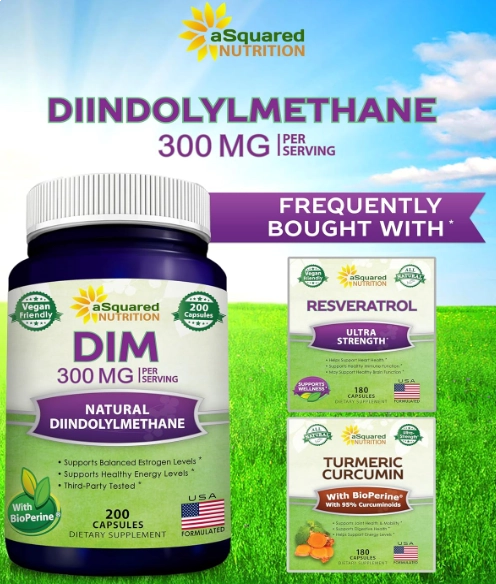 DIM 300mg Com BioPerine, 200 Cápsulas, aSquared Nutrition