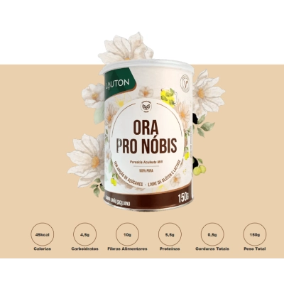 Ora Pro Nóbis 100% Pura, 150g Sabor Limão Siciliano, Lauton Nutrition