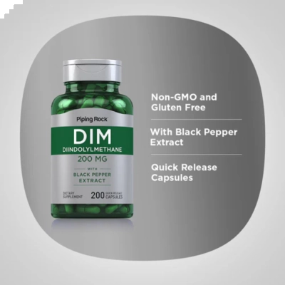 DIM (diindolylmethane), 200 mg, 200 Cápsulas - Piping Rock