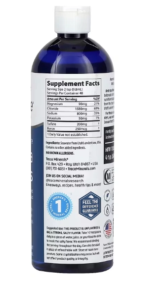 Minerais Marinhos Puros de Utah, 473ml, Trace Minerals
