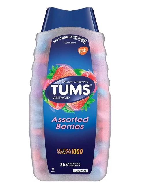 Tums Antiácido Ultra Strength ,  265 Comprimidos Mastigáveis Sabor Frutas Vermelhas, Versão Original