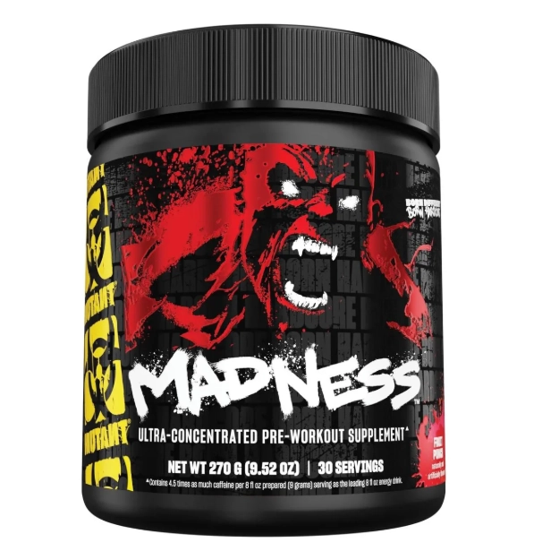Pré Treino Madness, Desempenho Em Pó, 270g Sabor Fruit Punch, Mutant