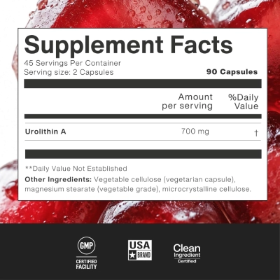 Urolitina A, Metabolismo Energético e Saúde Celular, 700mg, 90 Cápsulas, Zaboratory