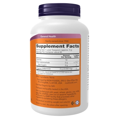 Suplemento de D-Mannose em Pó, Suporte ao Trato Urinário e Equilíbrio do Sistema Urinário, 170g, Now