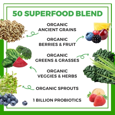 Superalimento Organic Greens Com Probióticos, 280g, Saúde Digestiva, Orgain