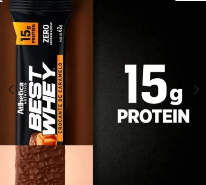 Barra Best Whey Bar, Sabores, 3 Unidades 62g Cada, Atlhetica Nutrition