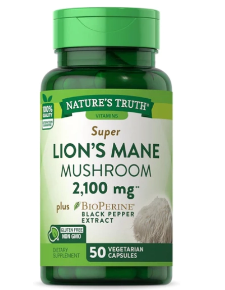 Lion's Mane, Juba de Leão, 2100mg, 50 Cápsulas, Nature's Truth