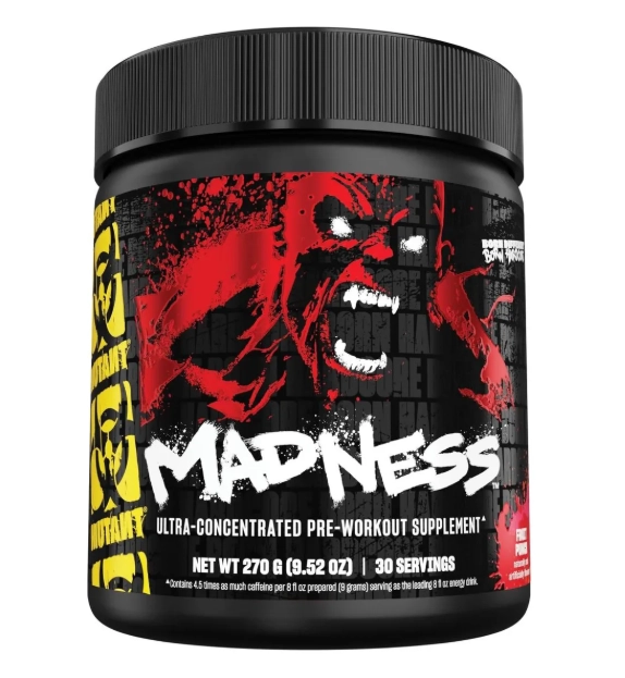 Pré Treino Madness, Desempenho Em Pó, 270g Sabor Fruit Punch, Mutant