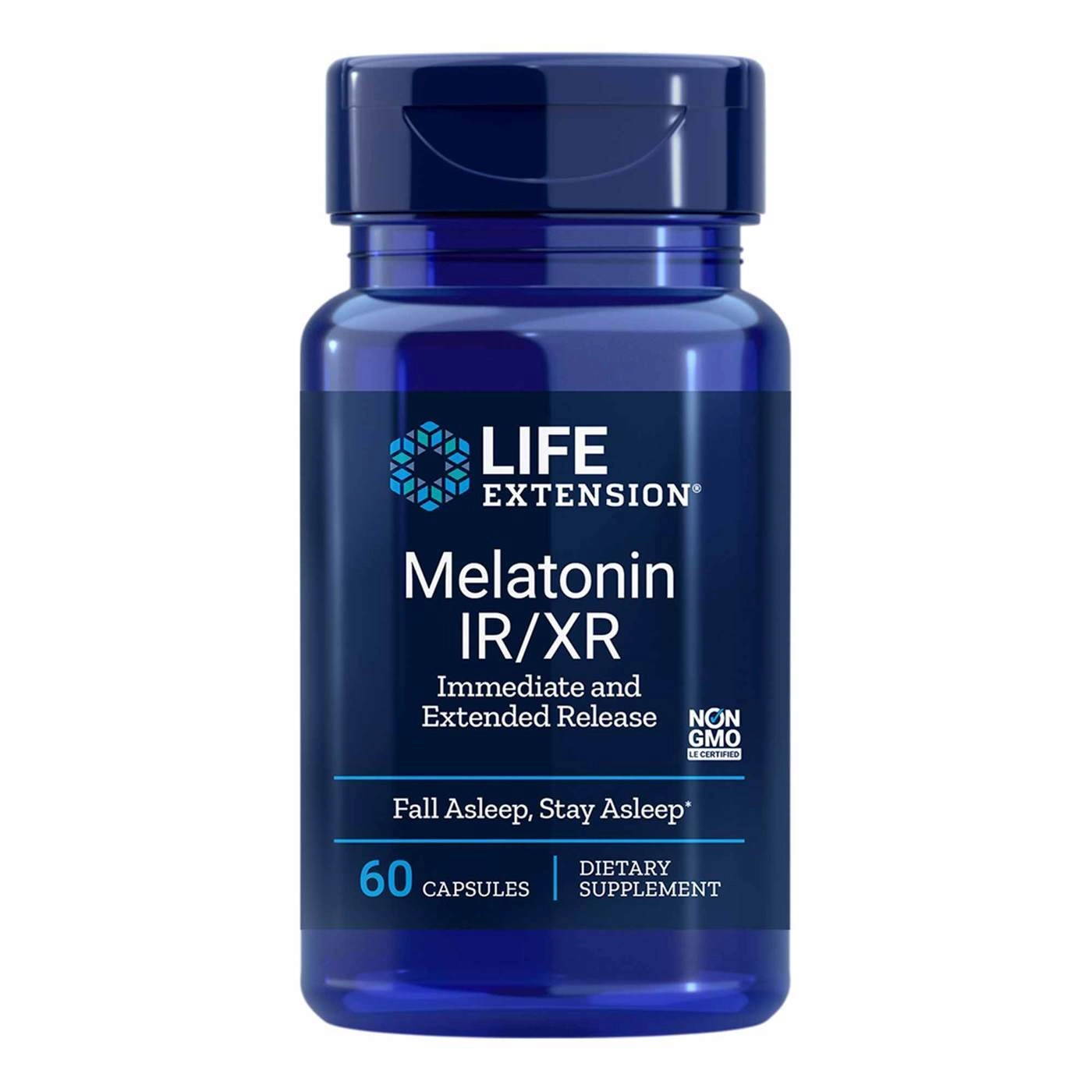 Melatonina IR/XR (liberação rápida e lenta), 1.5mg, 60 cápsulas Life Extension
