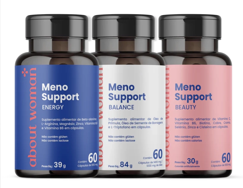 Kit Meno Support, Contribuicao Para uma Rotina Completa de Cuidados, 60 Cápsulas Cada frasco, About Woman