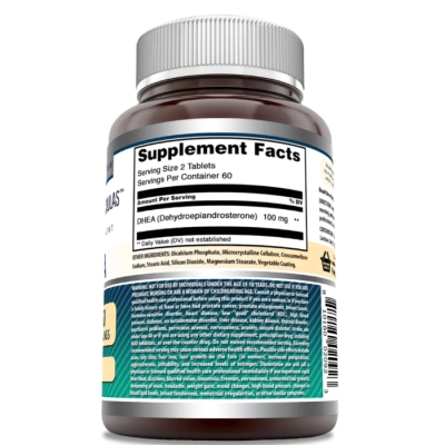 DHEA 100mg por porção, 120 Comprimidos, Amazing Formulas
