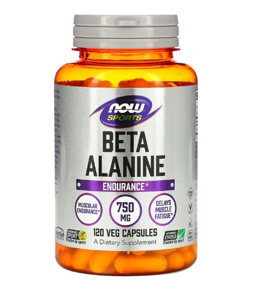 Beta alanina, 750mg, 120 cápsulas, Now