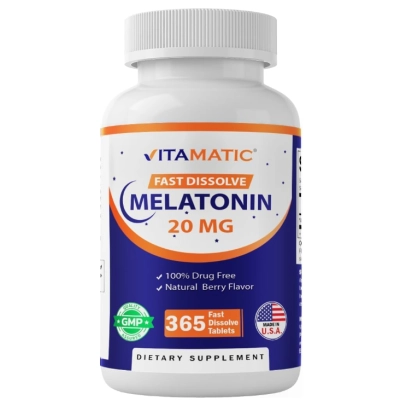 Melatonina 20mg, 365 Comprimidos Sabor Frutos Silvestres, Vitamatic