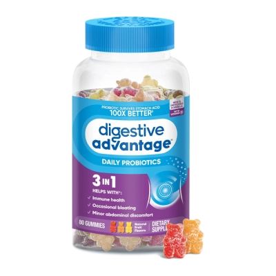 Probiótico Diário Em Gomas com Vitamina D, 80 Gomas, Digestive Advantage