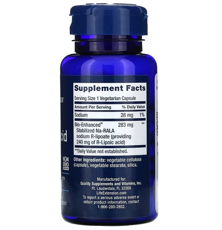 Super R Lipoic Acid, 240 mg, 60 Cápsulas, Life Extension