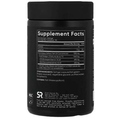 Alaskan Omega-3 Fish Oil, 90 Cápsulas, Sports Research